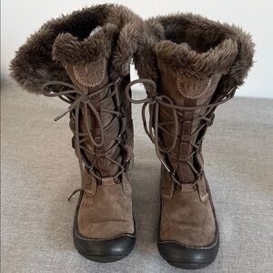 Privo by Clarks Brown leather Fur-Lined Winter Boots